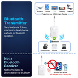 BF02 Bluetooth 5.4 Audio Transmitter for TV & Airplane, Dual Headphone Pairing Wireless Adapter with 30H Battery & AUX/RCA Support – Ivory
