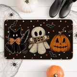 Artoid Mode Halloween Doormat – Non-Slip Rubber Welcome Mat for Entryway & Porch (17x29", Black)