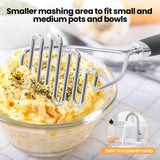 Dual Potato Masher Set – Stainless Steel Heavy-Duty Mashers with Ergonomic Handles (2-Piece)