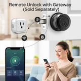 Smart Fingerprint Door Lock with Bluetooth App & Key Access, Rechargeable Digital Door Knob Lock with Voice Control Support