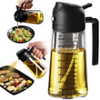 2-in-1 Olive Oil Sprayer & Pour Dispenser – BPA-Free Glass Bottle with Precision Control
