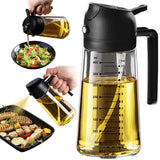 2-in-1 Olive Oil Sprayer & Pour Dispenser – BPA-Free Glass Bottle with Precision Control