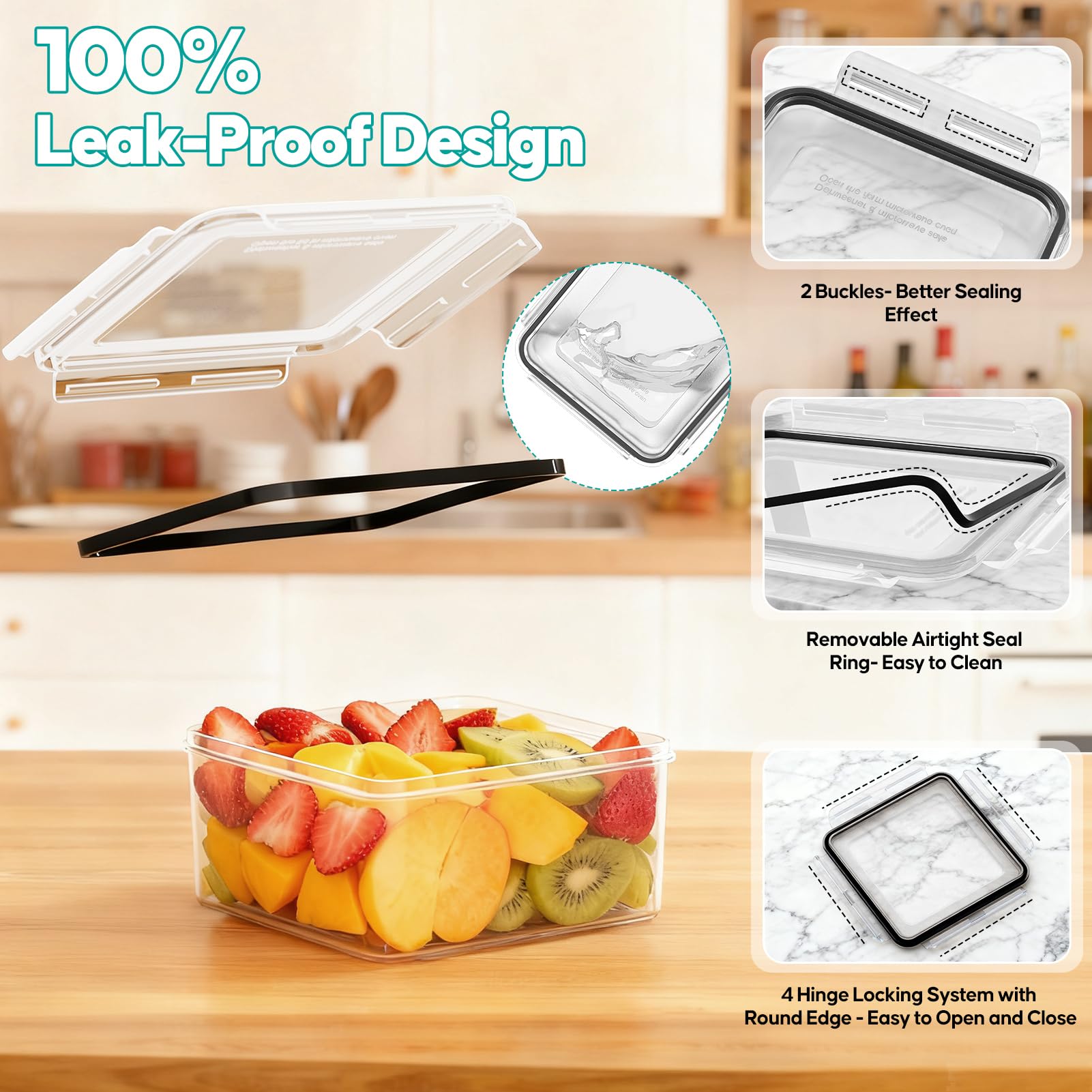 20-Piece Airtight Food Storage Containers Set – Leakproof BPA-Free Meal Prep Boxes with Lids (Multi-Size)