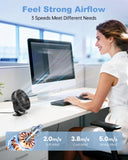 TriPole USB Desk Fan Portable Mini Personal Cooling Fan with 3 Speeds, 360° Adjustable Head and Quiet Strong Airflow for Office & Travel