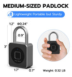 eLinkSmart P6 Biometric Fingerprint Smart Padlock with Bluetooth App Control, USB-C Rechargeable, Heavy-Duty Security Lock