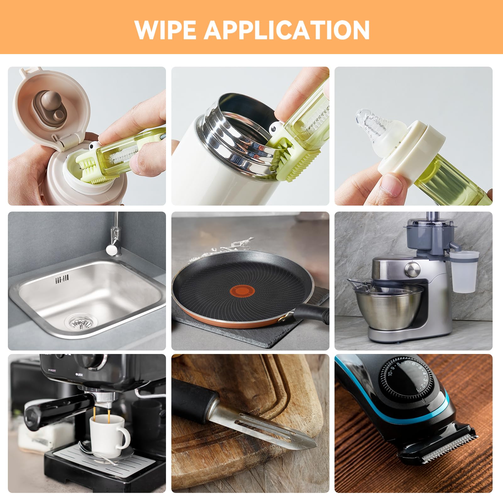 360° Rotating Cup Lid Cleaning Brush – Multi-Purpose Bottle & Crevice Cleaner