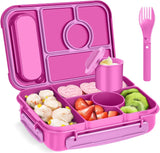 Blue 5-Compartment Bento Box with Sauce Container