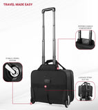 Star Cloud Rigid Frame Rolling Laptop Bag with Wheels, TSA-Friendly Underseat Carry-On Business Briefcase (Black)
