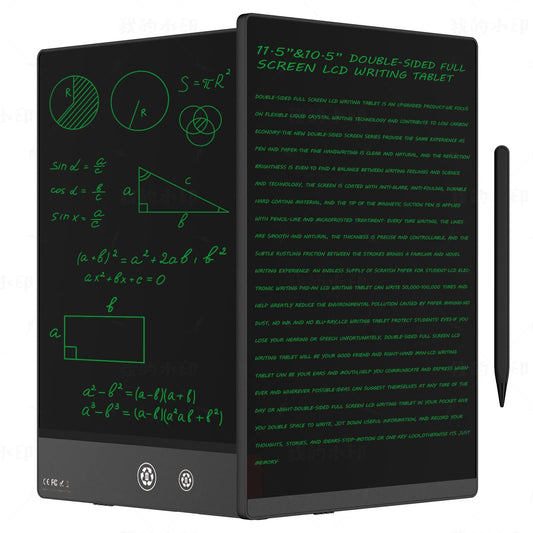 10.5” Double-Sided LCD Writing Tablet – Ultra Slim Reusable Digital Notepad (Black)