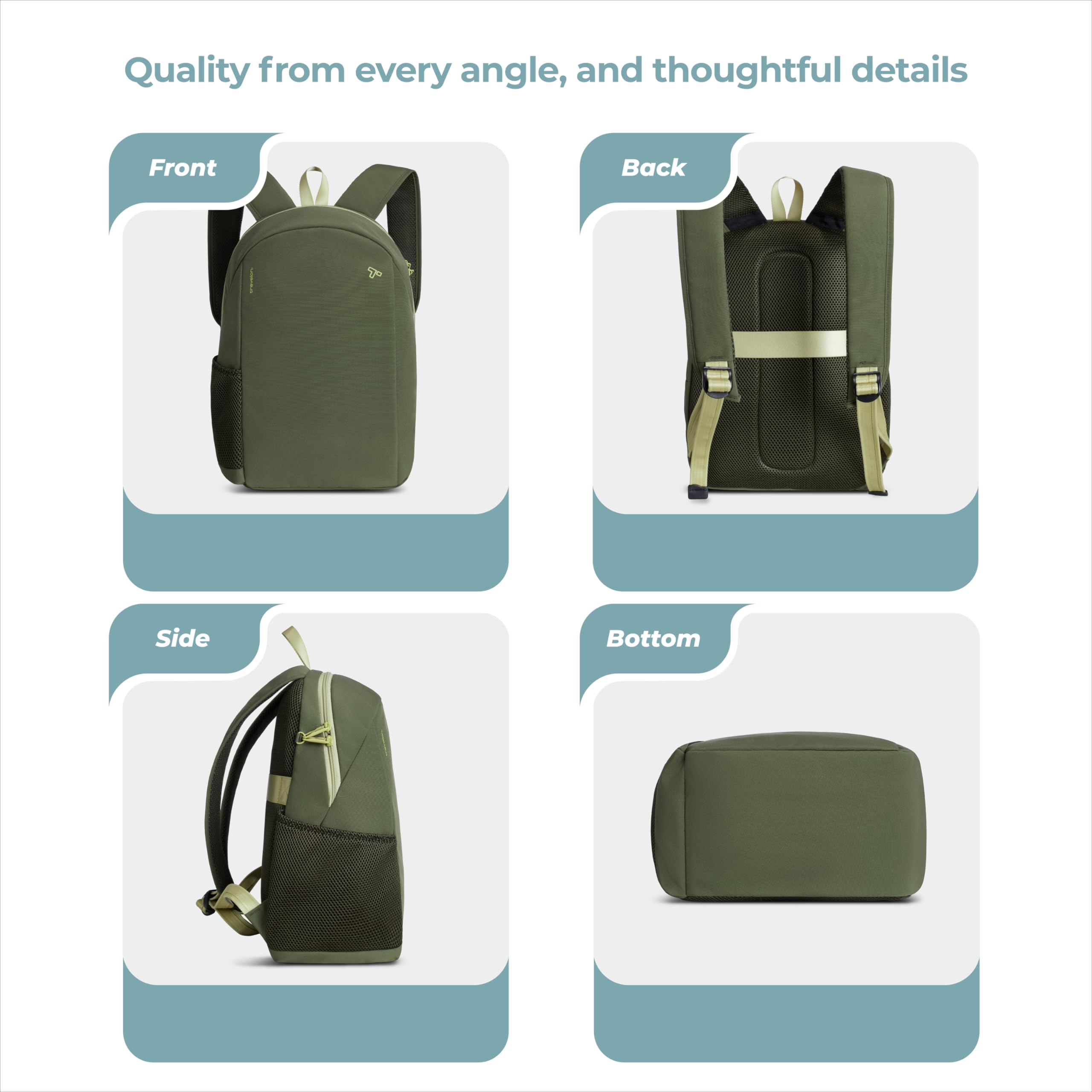 Travelon Voyage Anti-Theft Daypack – Ultra-Light Secure Travel Backpack with RFID Protection & Locking Compartments (Olive)