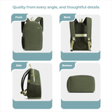 Travelon Voyage Anti-Theft Daypack – Ultra-Light Secure Travel Backpack with RFID Protection & Locking Compartments (Olive)
