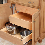 Mulush Compact 3-Tier Pull-Out Cabinet Drawer System – Soft-Close Solid Wood Storage for Narrow Cabinets
