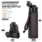 Collapsible Silicone Water Bottle – Foldable BPA-Free Travel Water Bottle for Hiking, Gym, Camping & Travel