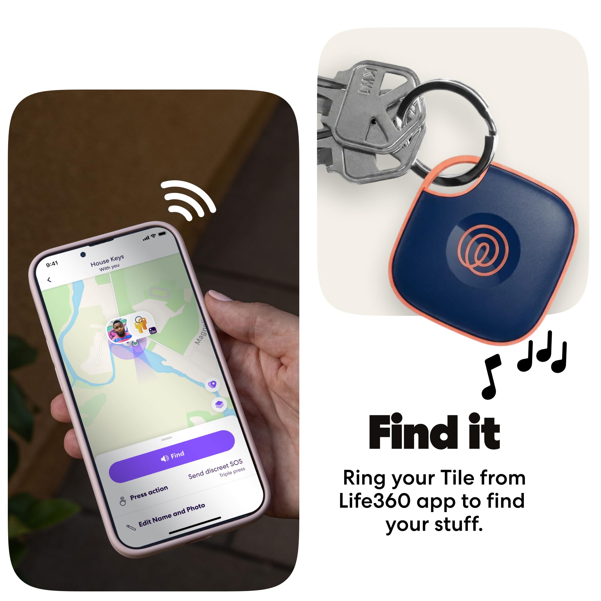 Tile Mate Bluetooth Tracker Multi-Pack, 350 ft Range, SOS Alert, IP68 Waterproof, Life360 Compatible, iOS & Android