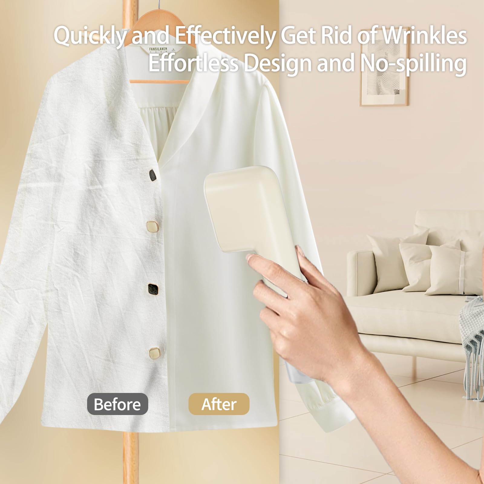 Mini Portable Handheld Garment Steamer 800W Fast Heat Travel Wrinkle Remover with Compact Water Tank