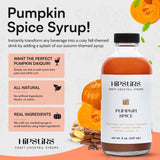 HipStirs Pumpkin Spice Syrup – All-Natural Vegan Drink Mix for Coffee, Cocoa & Cocktails (8 oz)