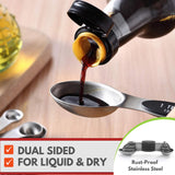 Magnetic Stainless Steel Measuring Spoons Set – Dual-Sided, Precision Sizes with Leveler (8-Piece)