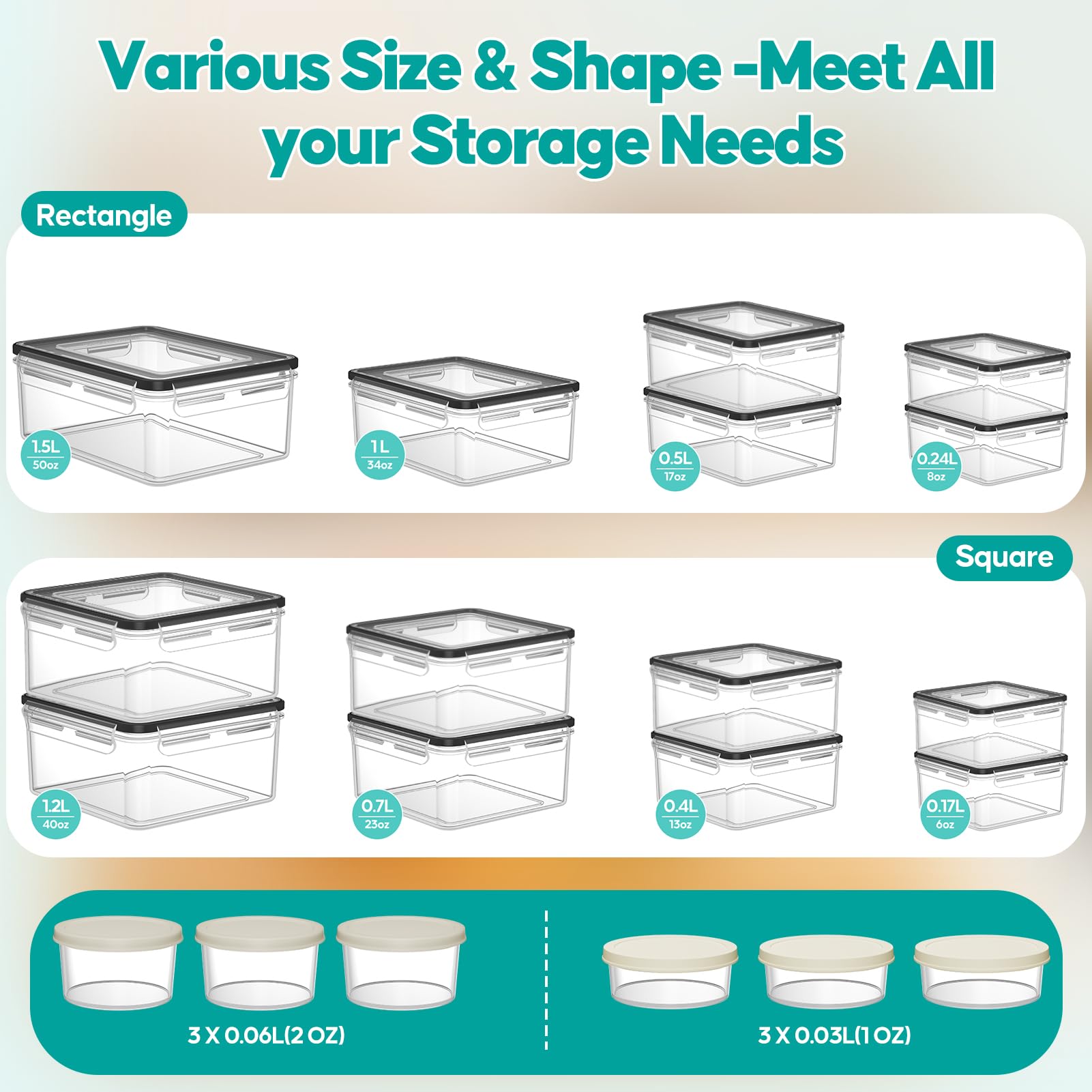 20-Piece Airtight Food Storage Containers Set – Leakproof BPA-Free Meal Prep Boxes with Lids (Multi-Size)