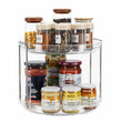 LAMU 2-Tier Lazy Susan Turntable Organizer – Clear Rotating Spice Rack for Cabinets, Pantry & Countertops (9.25”)