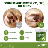 Dog Ear Cleaning Wipes – 100 Count Gentle Disposable Ear Care Pads for Odor Removal, Wax Control, and Infection Prevention