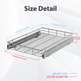 Heavy-Duty Pull-Out Cabinet Organizer – Chrome Slide-Out Drawer Basket for Kitchen Storage (14.8” W x 21” D)