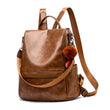 CHERUTY Women’s Anti-Theft Backpack Purse – Vegan PU Leather 3-in-1 Tote, Shoulder & Backpack for Daily Travel (Tan)