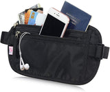RFID Blocking Money Belt & Passport Holder – Hidden Travel Wallet for Men & Women (Black)