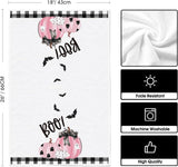 Pink Halloween Dish Towels – 4Pc Soft & Absorbent Cotton Tea Towels with Cute Seasonal Print (18x26 in, Artoid Mode)