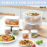 4-Piece Nesting Food Storage Containers Set – Space-Saving Airtight BPA-Free Containers (White Lid / Clear Body)