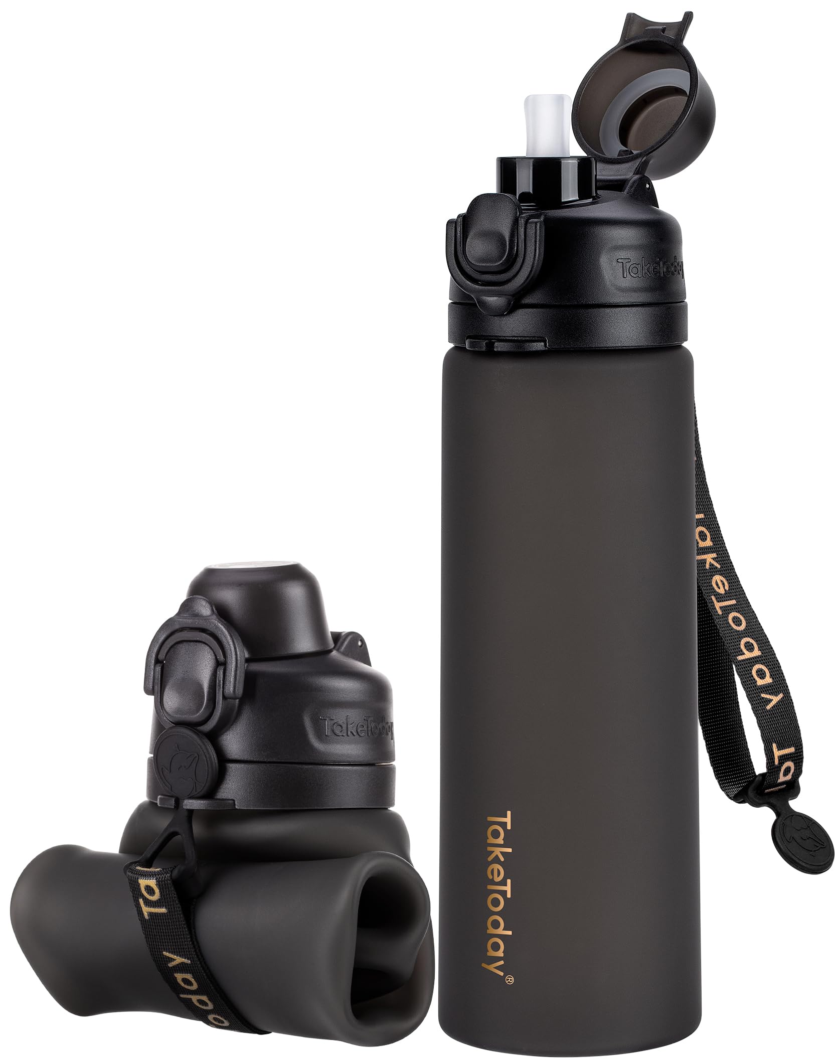 Collapsible Silicone Water Bottle – Foldable BPA-Free Travel Water Bottle for Hiking, Gym, Camping & Travel