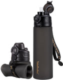 Collapsible Silicone Water Bottle – Foldable BPA-Free Travel Water Bottle for Hiking, Gym, Camping & Travel