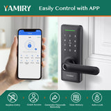 Yamiry Smart Door Lock with Fingerprint, App Control, Keypad & Alexa Support, Keyless Entry Deadbolt for Home & Rental Security