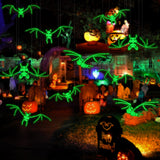 Halloween Glowing Hanging Bats – 12 Pack (Black, Glow-in-the-Dark Eyes)