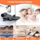 WINCHY Portable Door Lock – Heavy-Duty Stainless Steel Travel Security Lock for Hotels, Apartments & Bedrooms (Black)
