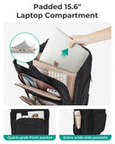 Bagsmart 16-Inch Underseat Carry-On Luggage with Wheels & Laptop Compartment – Black