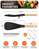 Heat-Resistant Silicone Cooking Spoon Set with Wooden Handle – Non-Toxic & Non-Stick Safe