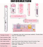 Pink Cat Paw 10-Piece Stationery and Desk Tool Set