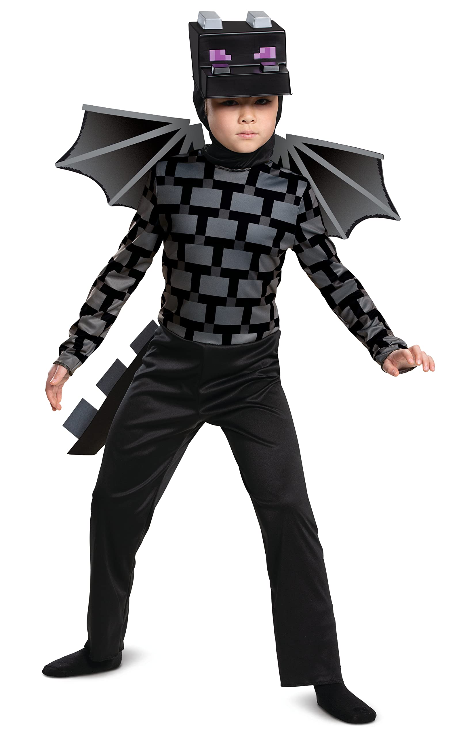 Minecraft Ender Dragon Costume for Kids – Official Licensed Jumpsuit with Wings, Tail & Headpiece