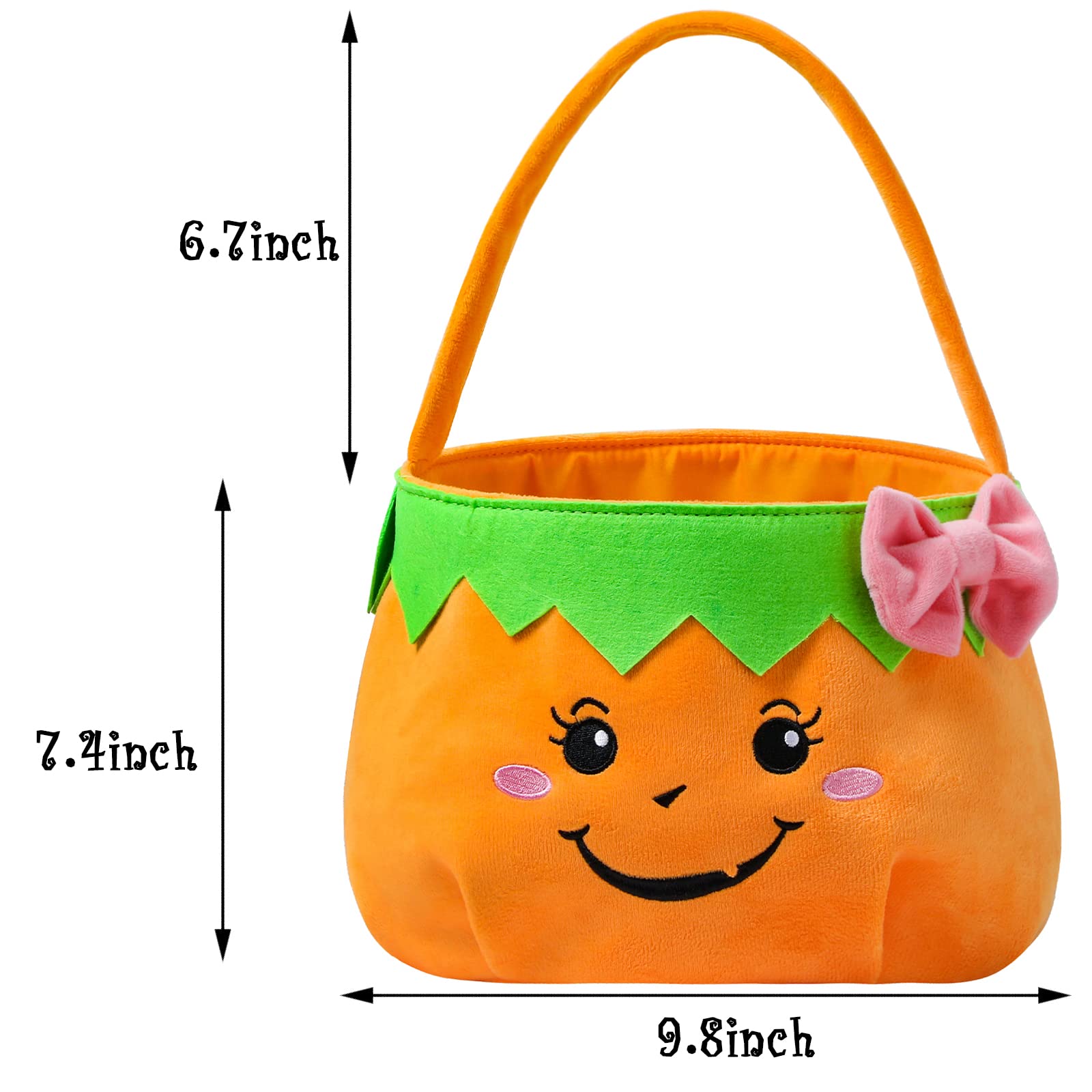 Plush Pumpkin Halloween Trick or Treat Bucket – Soft Reusable Candy Bag for Kids & Toddlers