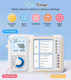 3-in-1 Visual Timer with Chore Chart & Digital Clock for ADHD Focus, Routines & Daily Schedules – White