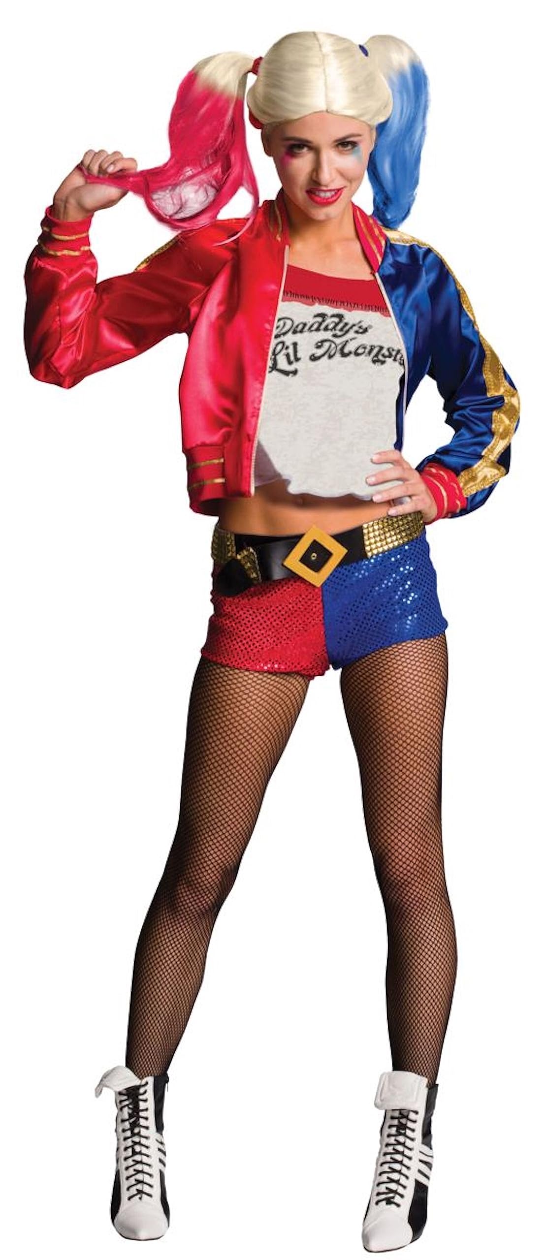 Harley Quinn Deluxe Costume for Women – Official Suicide Squad Outfit with Jacket, Shorts & Belt