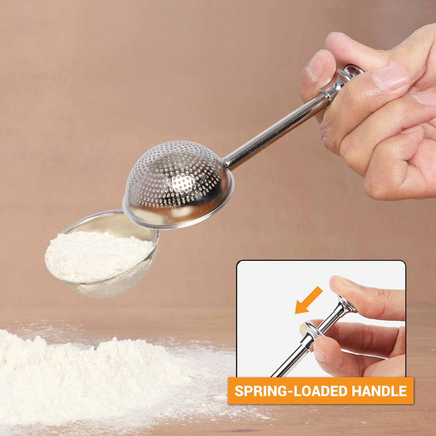 Stainless Steel Baking Dusting Wand – Cocoa, Powdered Sugar & Flour Shaker
