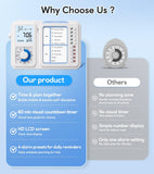 3-in-1 Visual Timer with Chore Chart & Digital Clock for ADHD Focus, Routines & Daily Schedules – White