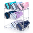 Stackable Water Bottle Organizer (3-Pack) – Clear Storage Rack for 40 oz Tumblers, Cabinets & Pantries