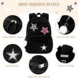 Black Star Corduroy 3-Piece School Backpack Set