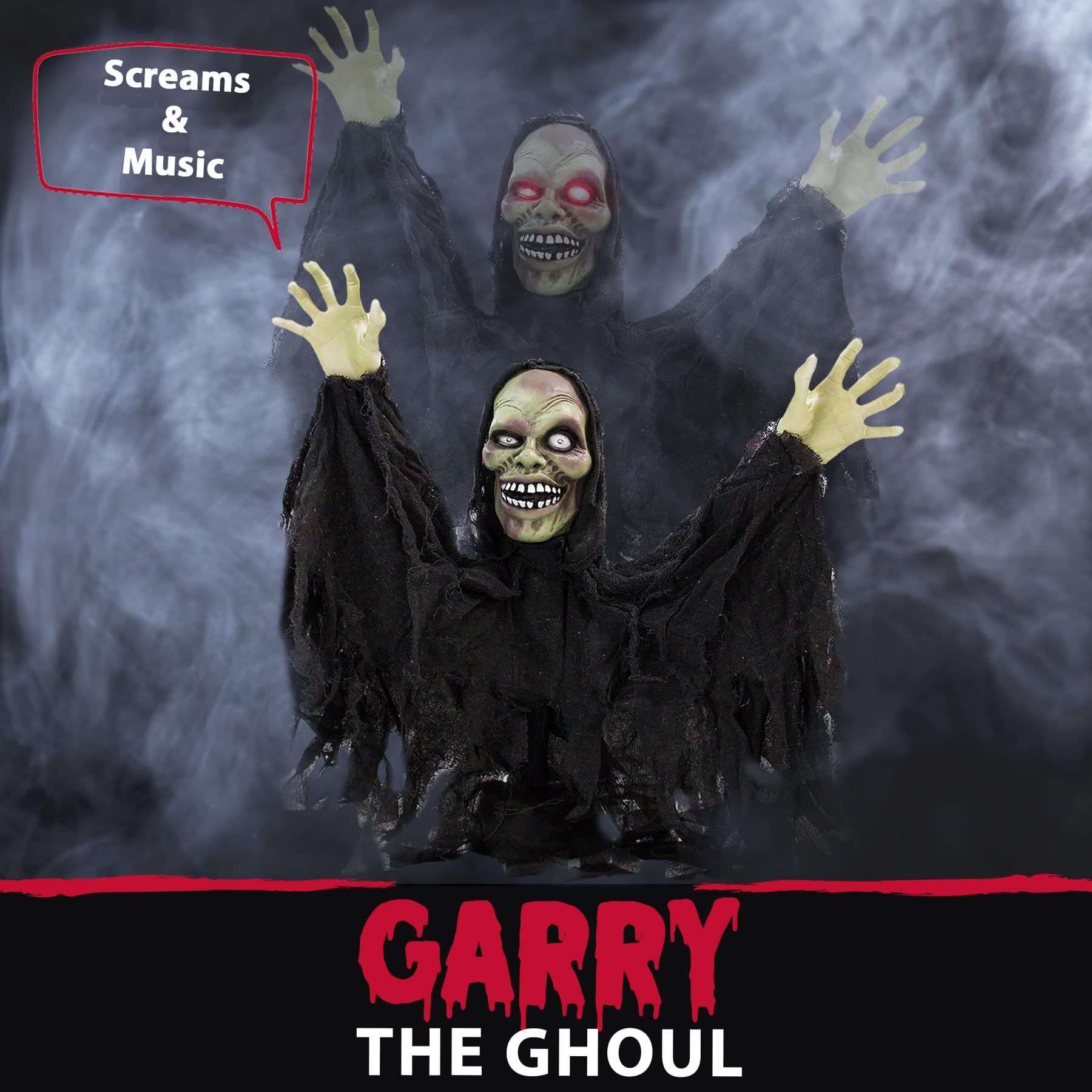 24" Jumping Man Groundbreaker Animatronic – Touch Activated Halloween Prop with Lights, Sound & Motion