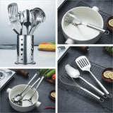 8-Piece Stainless Steel Cooking Utensil Set with Mirror Finish – Durable, Rust-Resistant & Dishwasher Safe