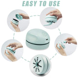 Portable USB Desktop Vacuum Cleaner Mini Table Dust Sweeper with Detachable Nozzle & Brush – Quiet Strong Suction Green
