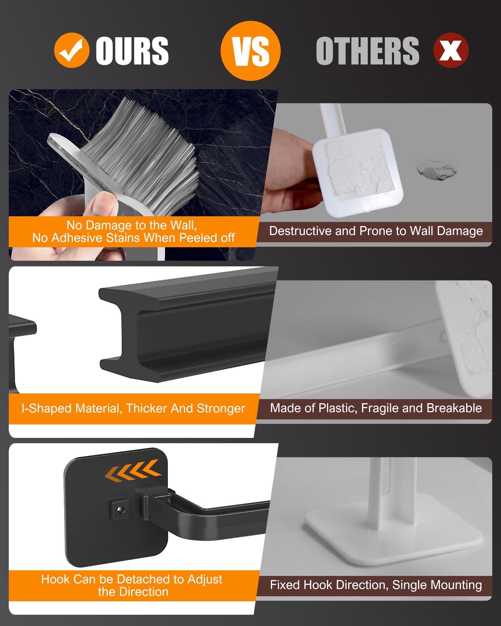 Wall-Mounted Hat Organizer (4-Pack) – Strong Adhesive Acrylic Hooks for Baseball Caps & Accessories