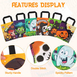 CCINEE 24pcs Halloween Non-Woven Treat Bags for Kids, Large Totes Bags Bulk Trick Or Treat Party Favor Goodies Gifts Bag with Handles for Party